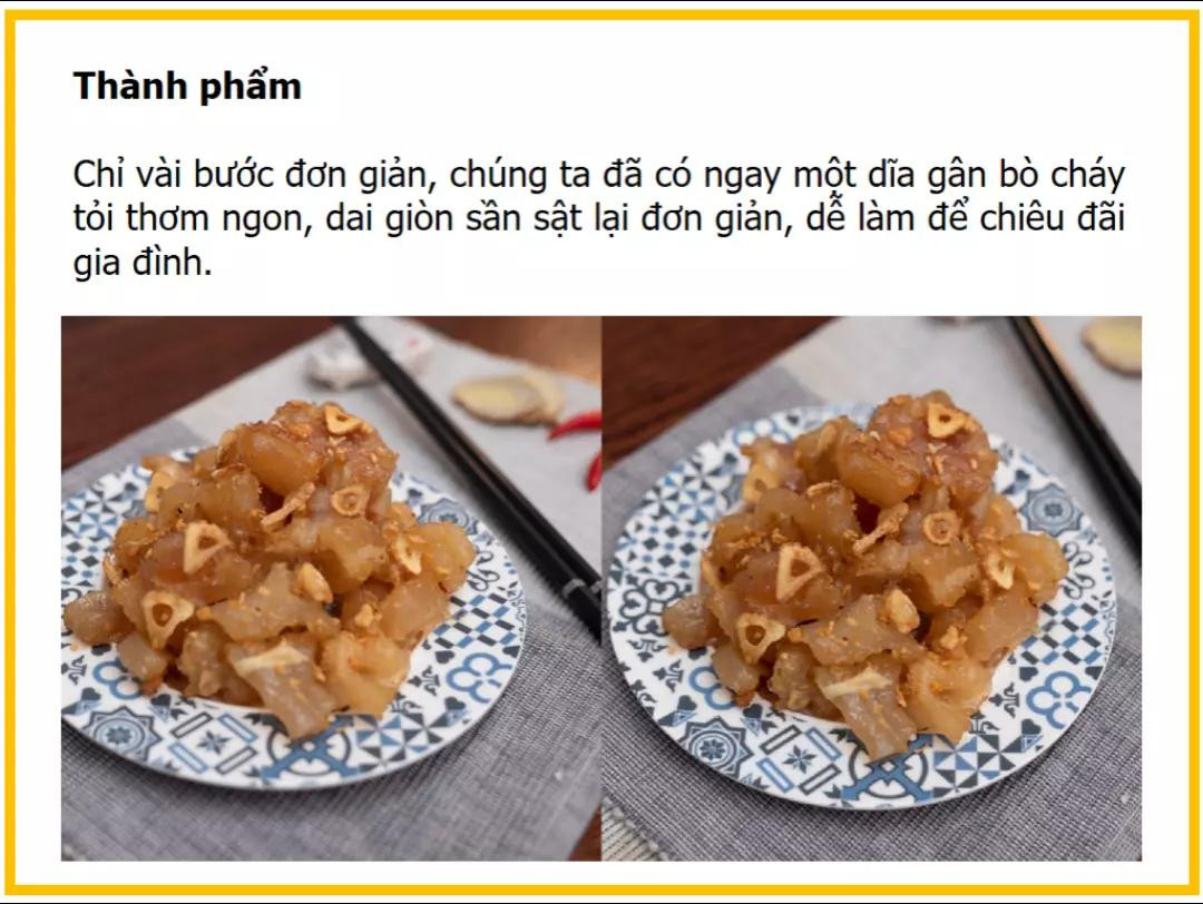 Công thức làm Gân bò cháy tỏi giòn ngon