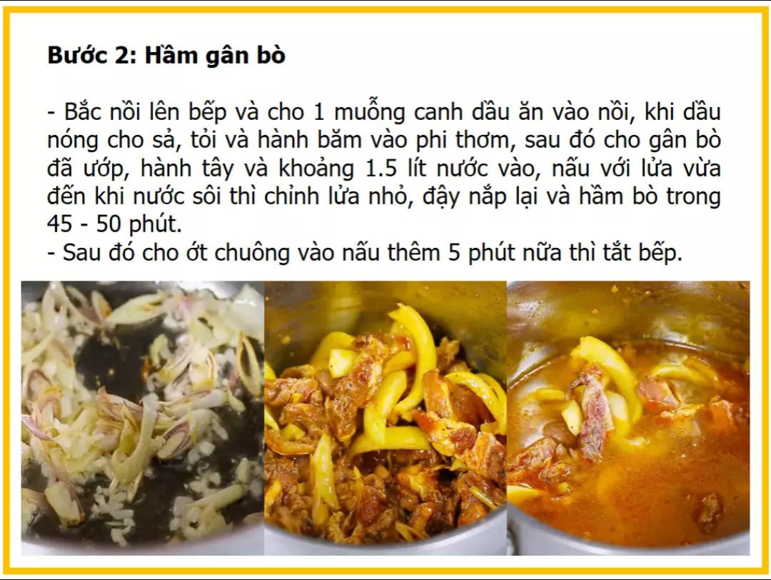 Công thức làm Gân bò hầm cà ri: Hướng dẫn chi tiết từ sơ chế nguyên liệu, ướp gia vị đến cách hầm mềm ngon