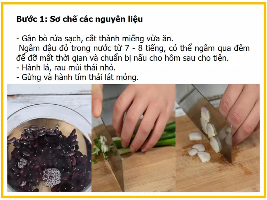 Công thức làm Gân bò hầm đậu đỏ