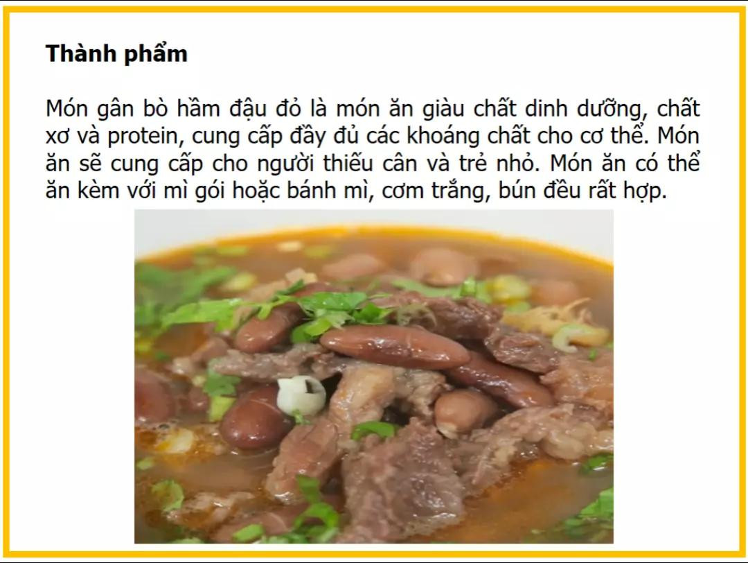 Công thức làm Gân bò hầm đậu đỏ