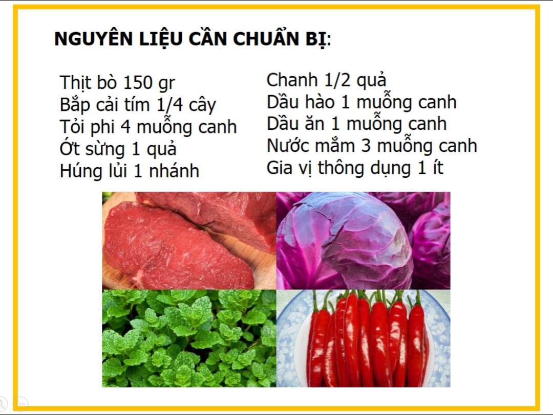 Công thức làm Gỏi bò bắp cải tím ngon tuyệt