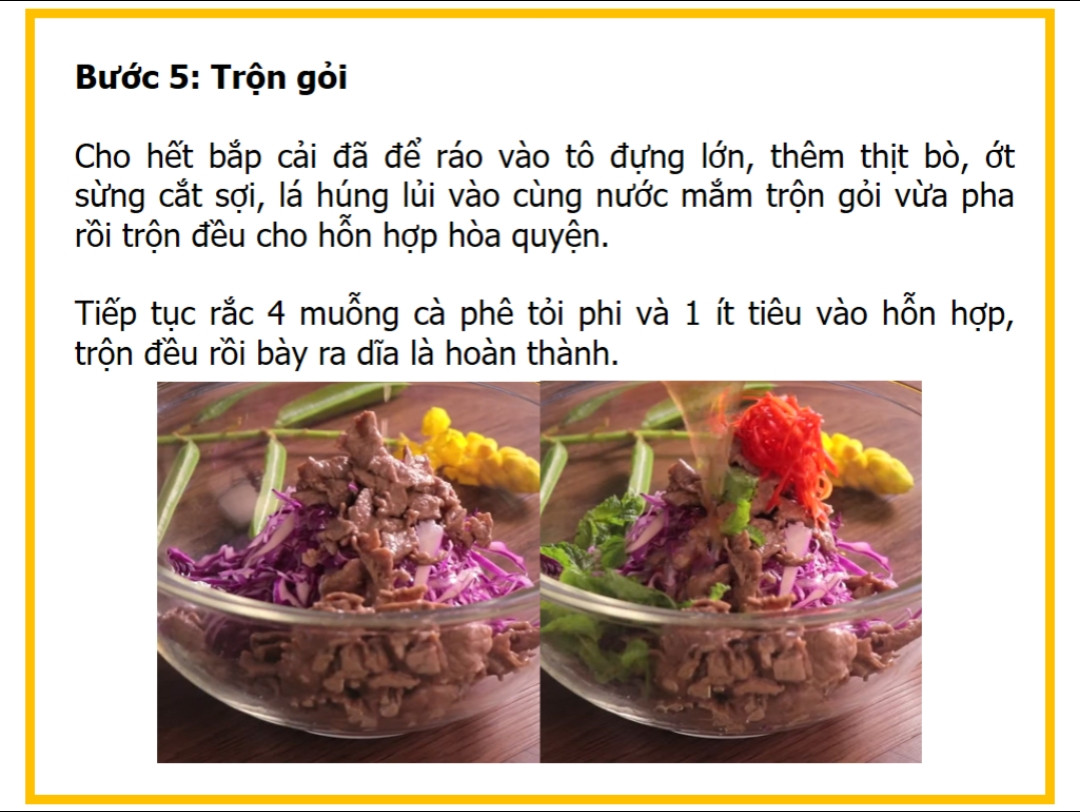 Công thức làm Gỏi bò bắp cải tím ngon tuyệt