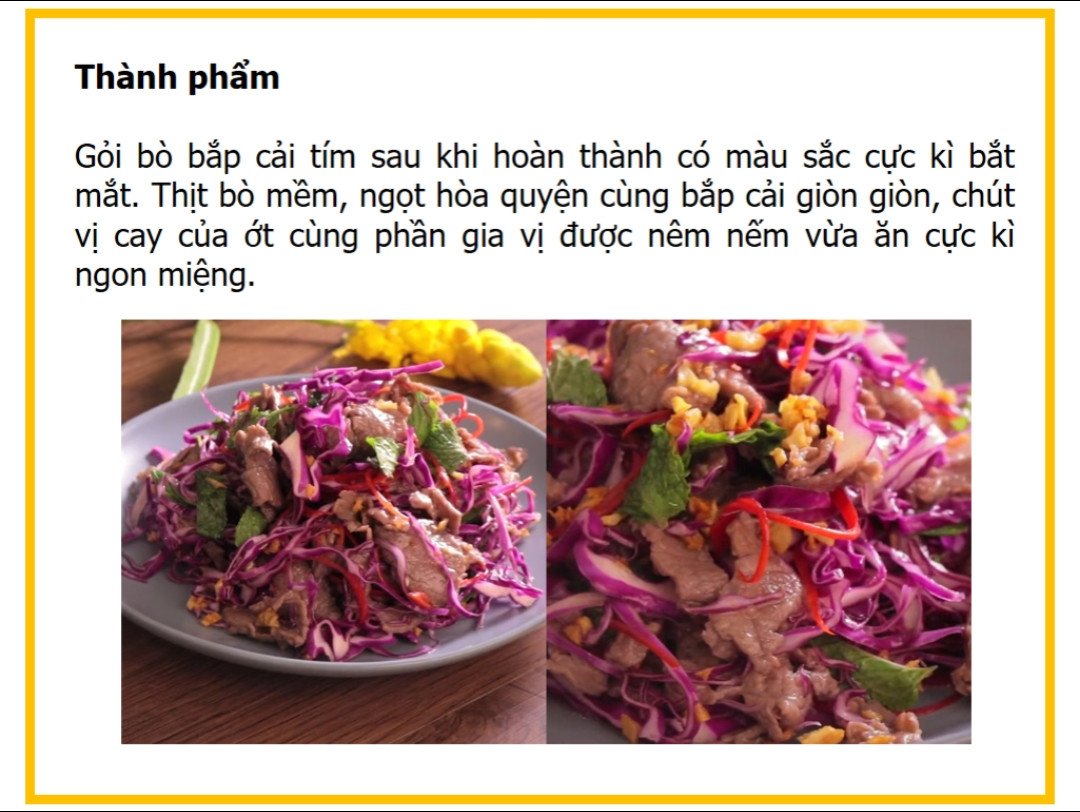 Công thức làm Gỏi bò bắp cải tím ngon tuyệt