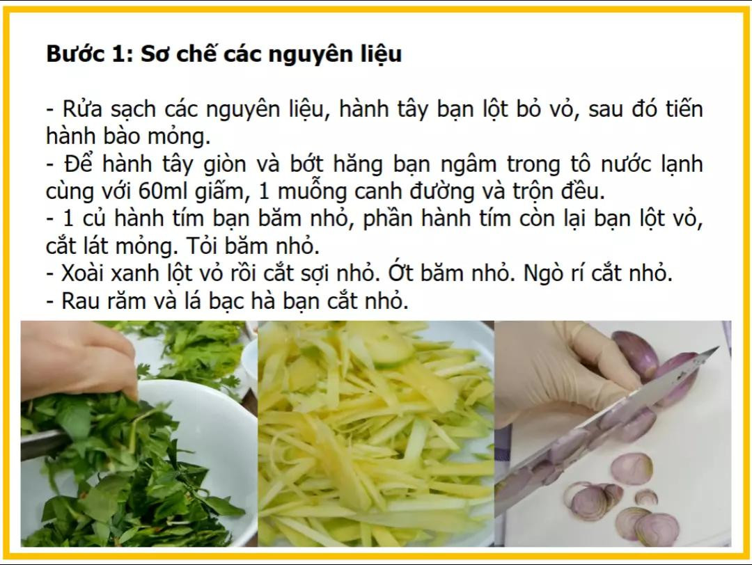 Công thức làm Gỏi bò rau răm chua ngọt với xoài xanh và đậu phộng rang giòn