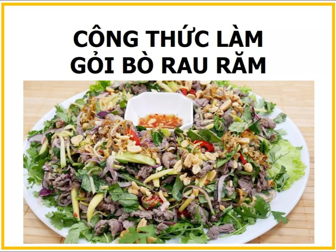 Công thức làm Gỏi bò rau răm chua ngọt với xoài xanh và đậu phộng rang giòn