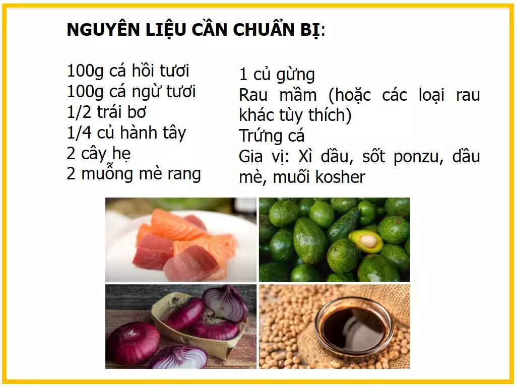 Công thức làm gỏi cá hồi tươi ngon với bơ, hành tây và sốt ponzu