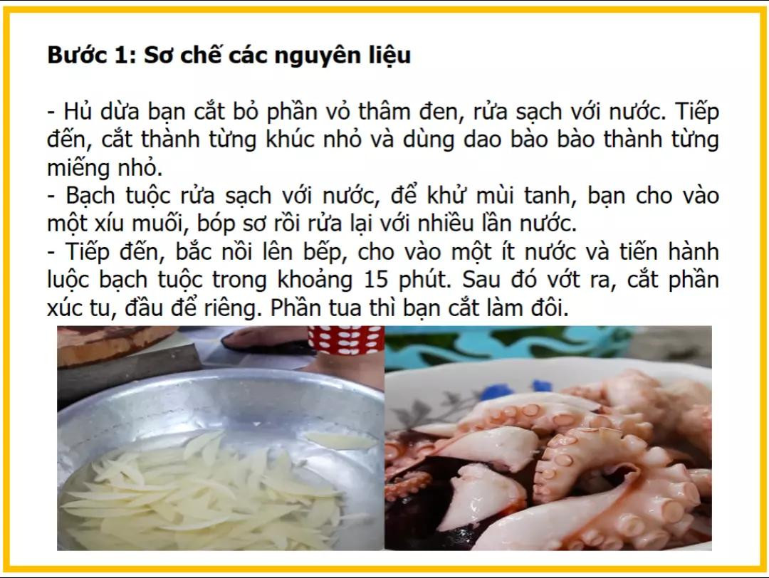 Công thức làm Gỏi củ hủ dừa hải sản với bạch tuộc và tôm tươi ngon