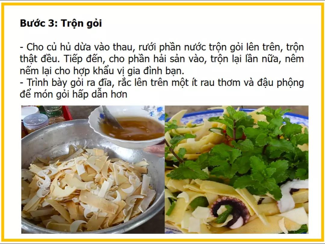 Công thức làm Gỏi củ hủ dừa hải sản với bạch tuộc và tôm tươi ngon