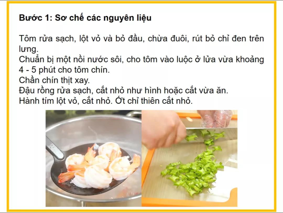 Công thức làm gỏi đậu rồng tôm thịt xay