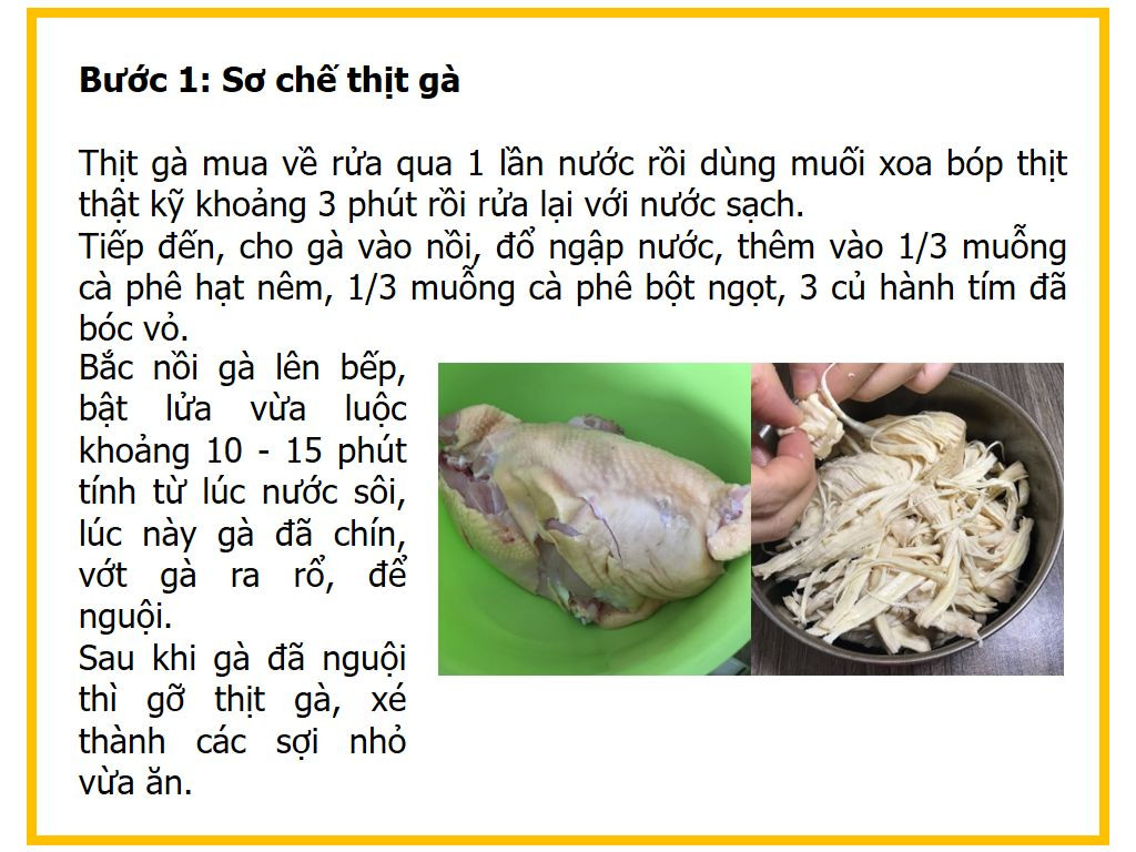 Công thức làm Gỏi gà bắp chuối chua ngọt