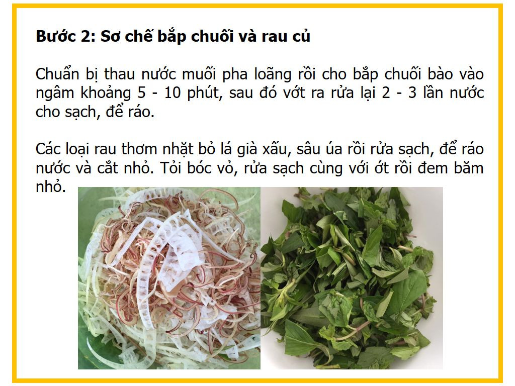 Công thức làm Gỏi gà bắp chuối chua ngọt