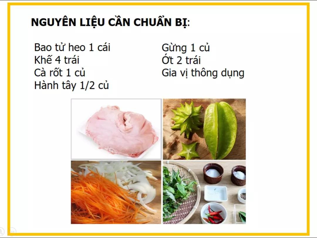 Công thức làm gỏi khế bao tử heo giòn ngon