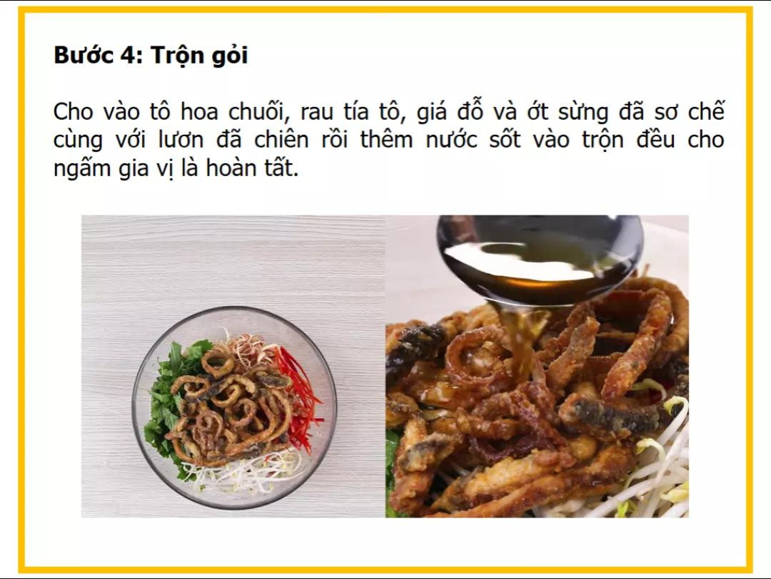 Công thức làm gỏi lươn hoa chuối giòn ngon