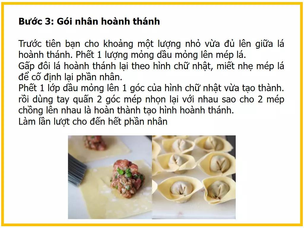 Công thức làm hoành thánh sốt cay nhân tôm thịt