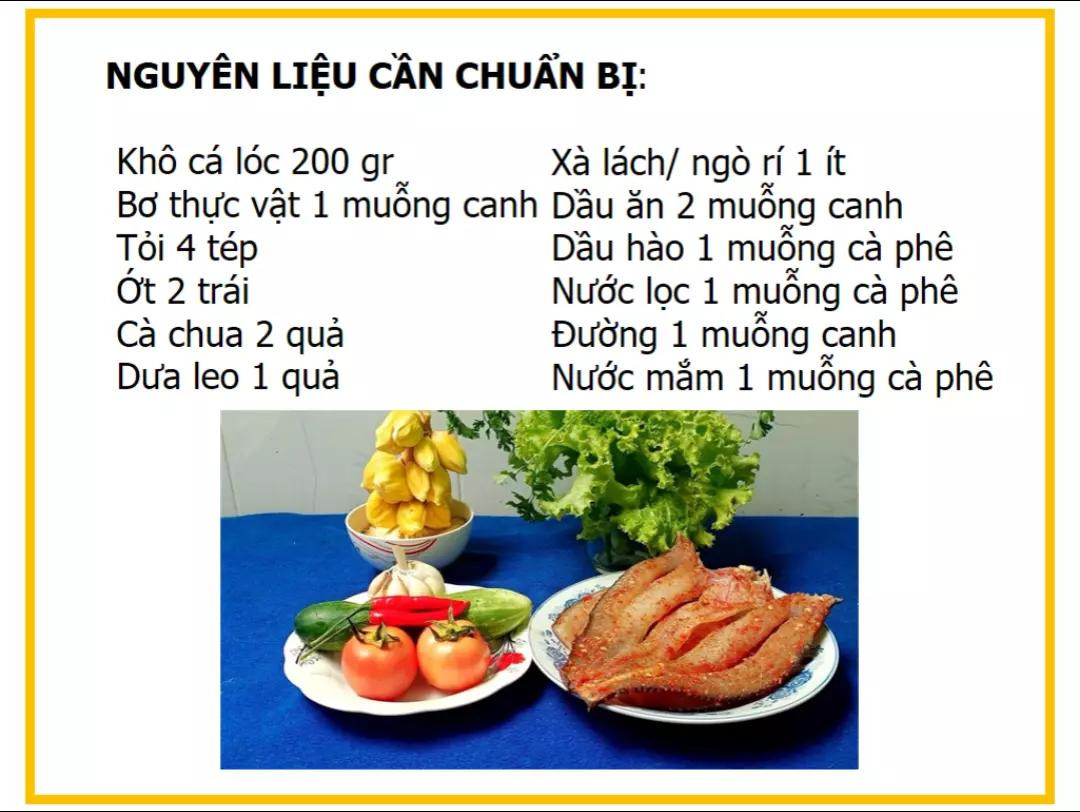 Công thức làm khô cá lóc sốt bơ tỏi