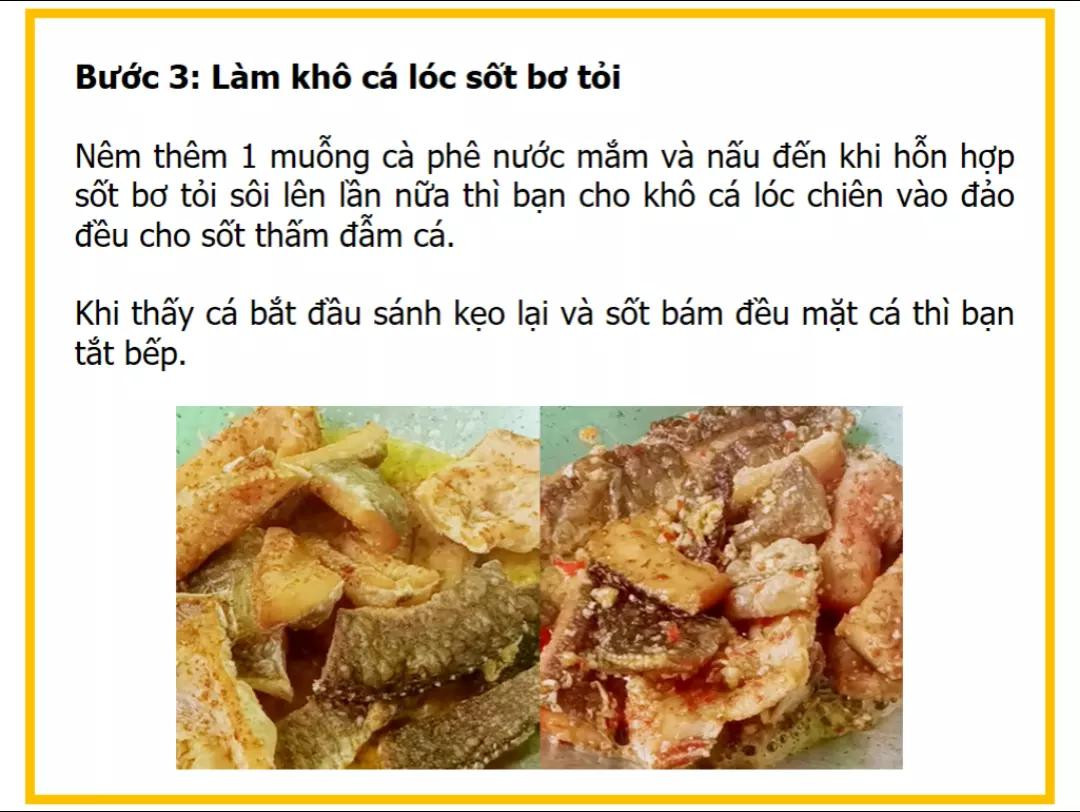 Công thức làm khô cá lóc sốt bơ tỏi