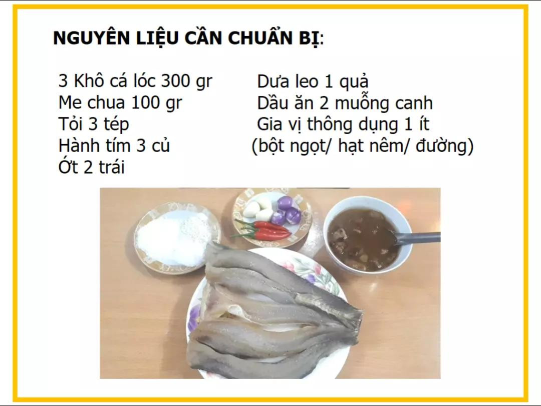 Công thức làm Khô cá lóc sốt me chua ngọt