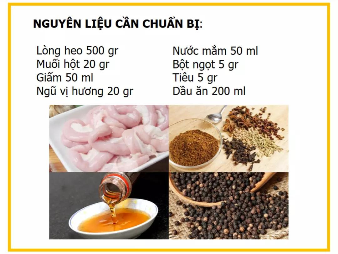 Công thức làm lòng heo chiên ngũ vị giòn ngon
