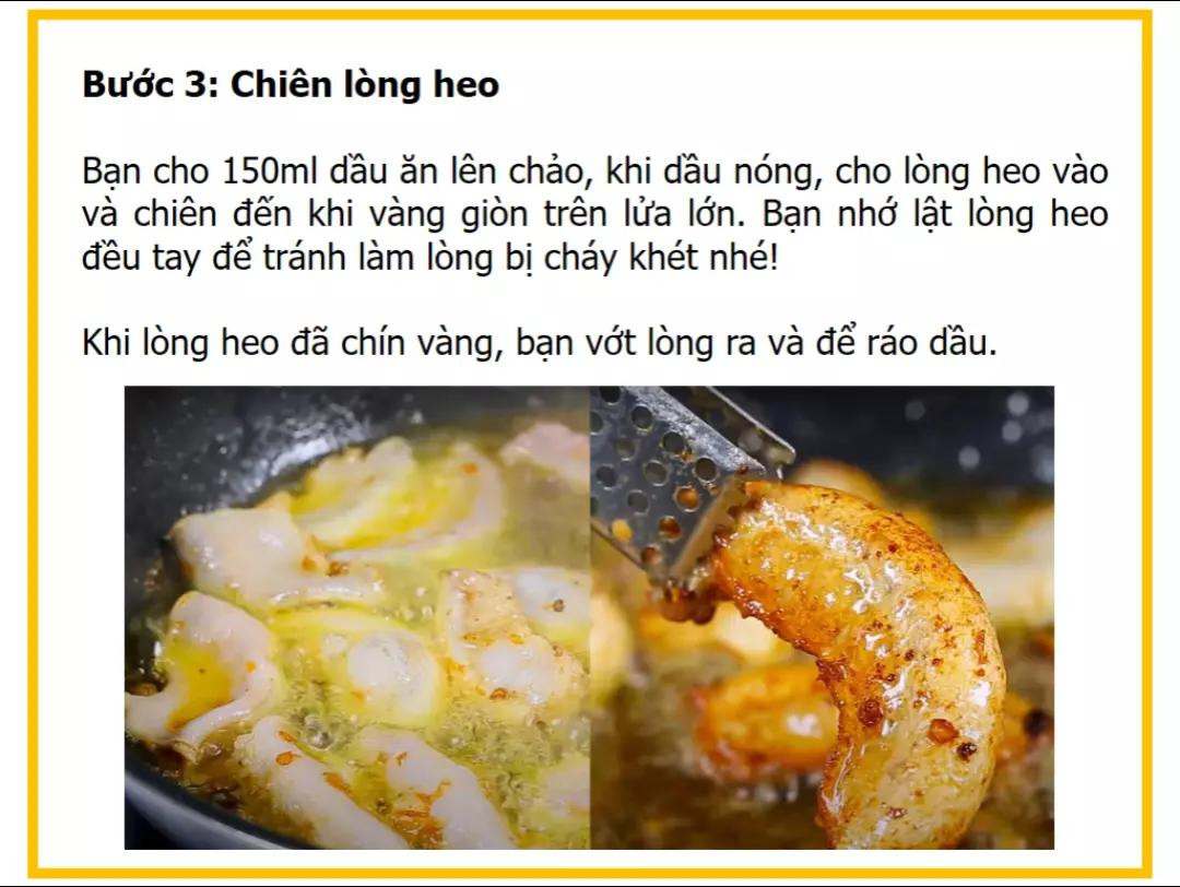 Công thức làm Lòng heo chiên tỏi ớt giòn ngon, đậm đà