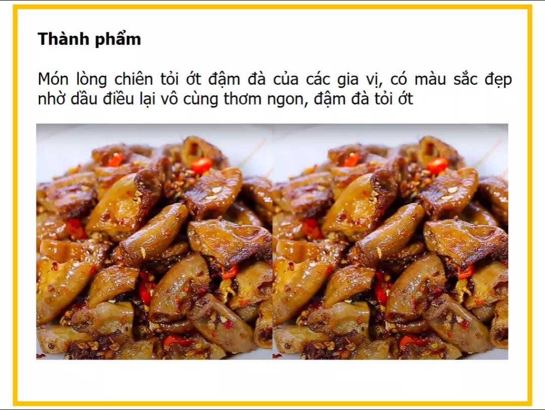 Công thức làm Lòng heo chiên tỏi ớt giòn ngon, đậm đà