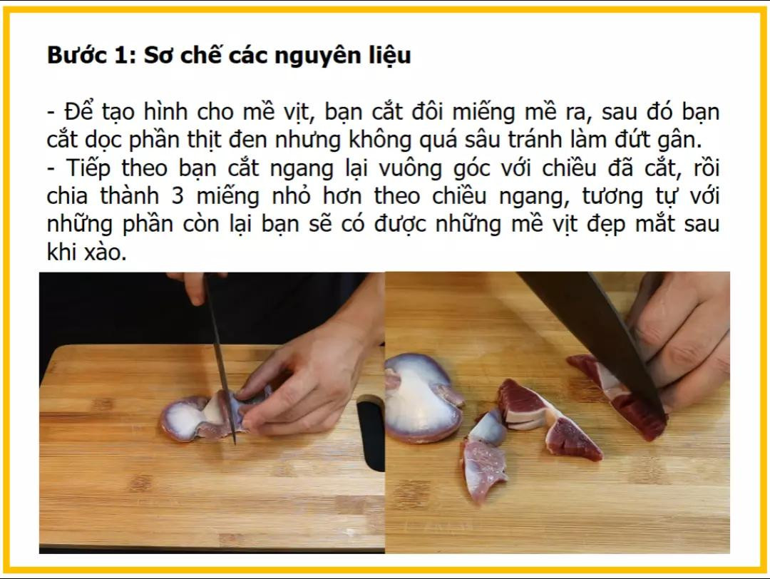 Công thức làm lòng vịt xào mướp hương, rau rút
