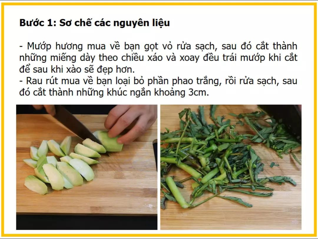 Công thức làm lòng vịt xào mướp hương, rau rút