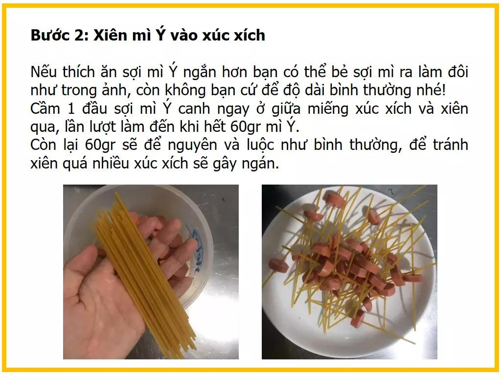 Công thức làm mì Ý xiên xúc xích độc đáo với thịt bò băm và cà chua