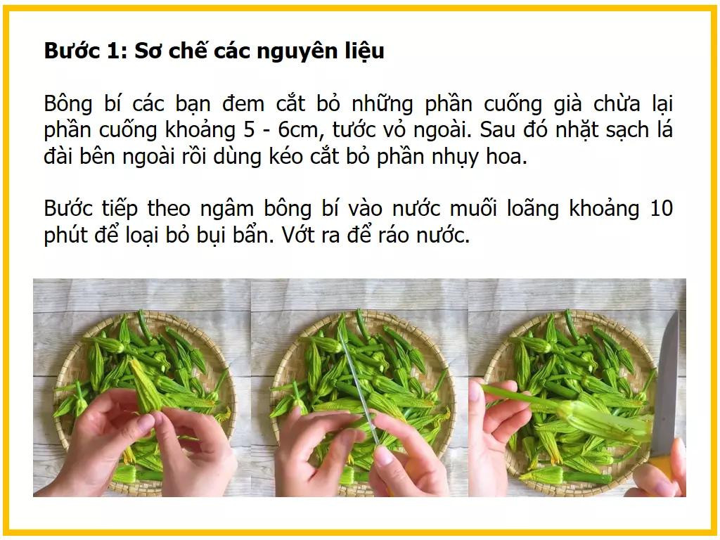 Công thức làm món bông bí xào tôm ngon giòn
