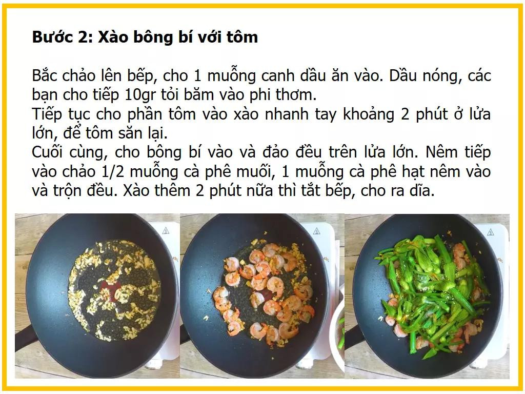 Công thức làm món bông bí xào tôm ngon giòn