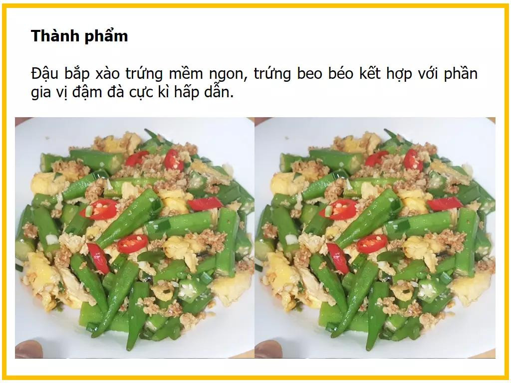 Công thức làm món Đậu bắp xào trứng ngon, giòn và đậm đà