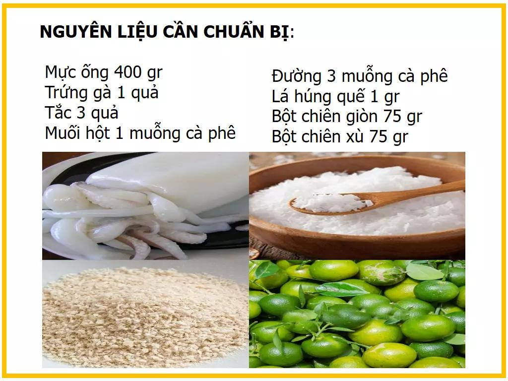 Công thức làm món mực ống chiên giòn muối tắc, hướng dẫn chi tiết từng bước sơ chế và tẩm bột