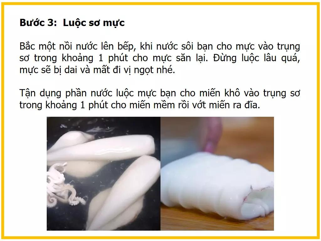 Công thức làm mực hấp hành tỏi ngon tuyệt với nước sốt thơm lừng và sợi miến giòn tan
