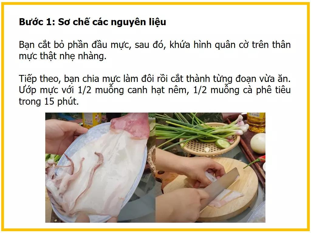 Công thức làm mực một nắng chiên nước mắm