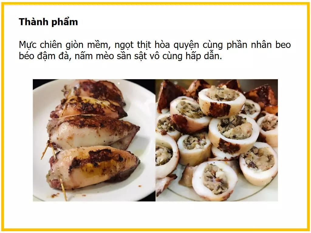 Công thức làm mực nhồi thịt chiên giòn vàng, nhân thịt băm nấm mèo hành tím đậm đà