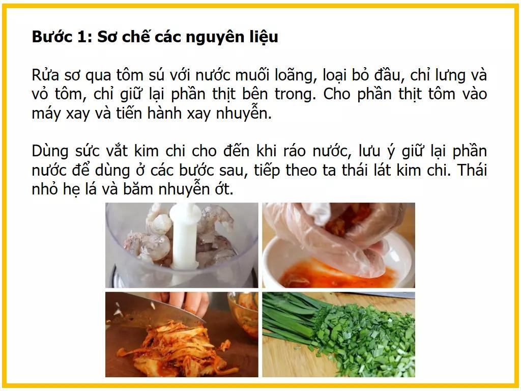 Công thức làm mực nhồi tôm thịt kim chi