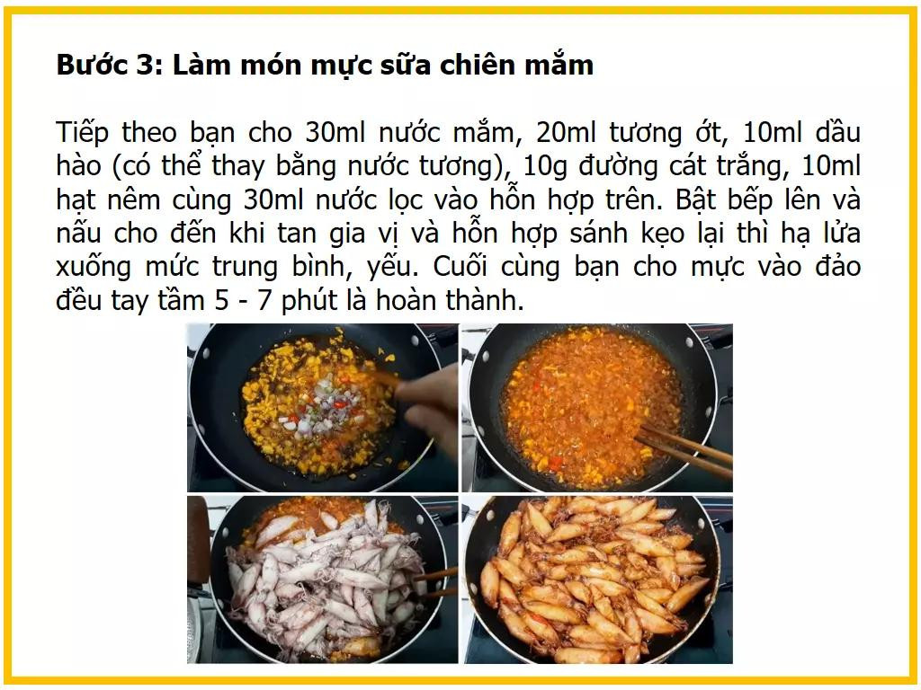 Công thức làm mực sữa rim mắm ngon, giòn ngọt đậm đà