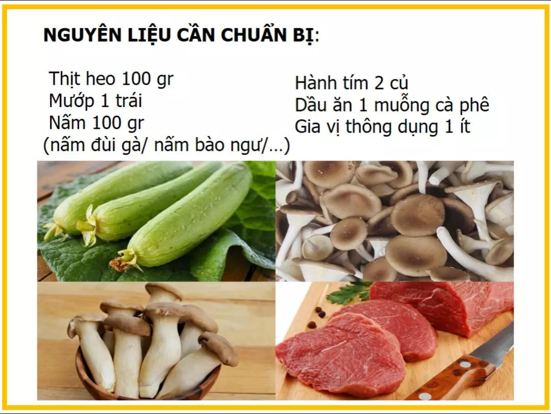 Công thức làm Mướp xào thịt heo với nấm