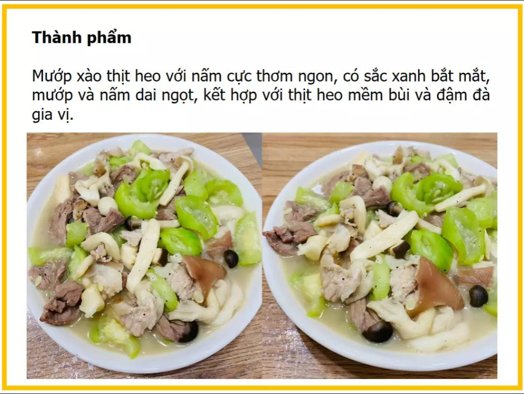 Công thức làm Mướp xào thịt heo với nấm