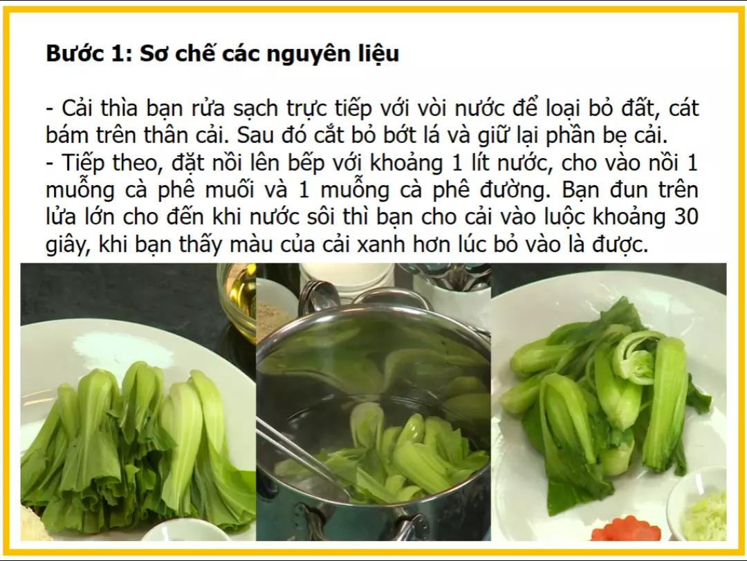 Công thức làm nấm tuyết xào với cải thìa và cà rốt
