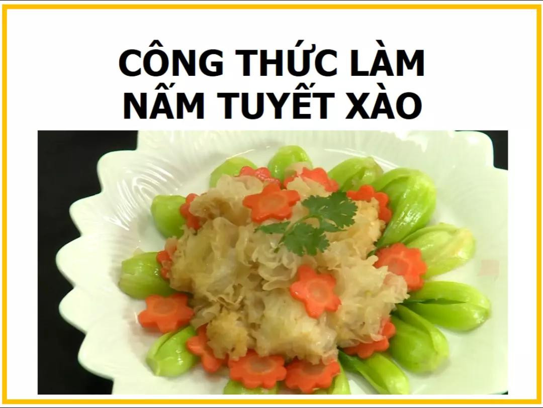 Công thức làm nấm tuyết xào với cải thìa và cà rốt