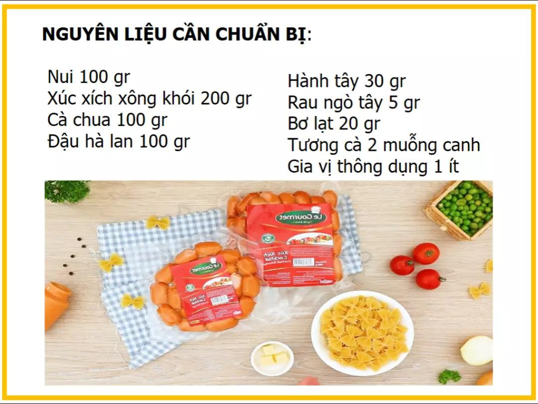 Công thức làm Nui xào xúc xích cà chua