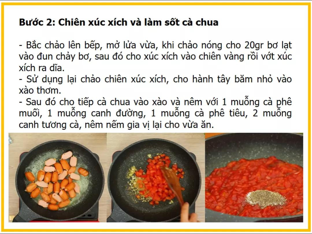 Công thức làm Nui xào xúc xích cà chua