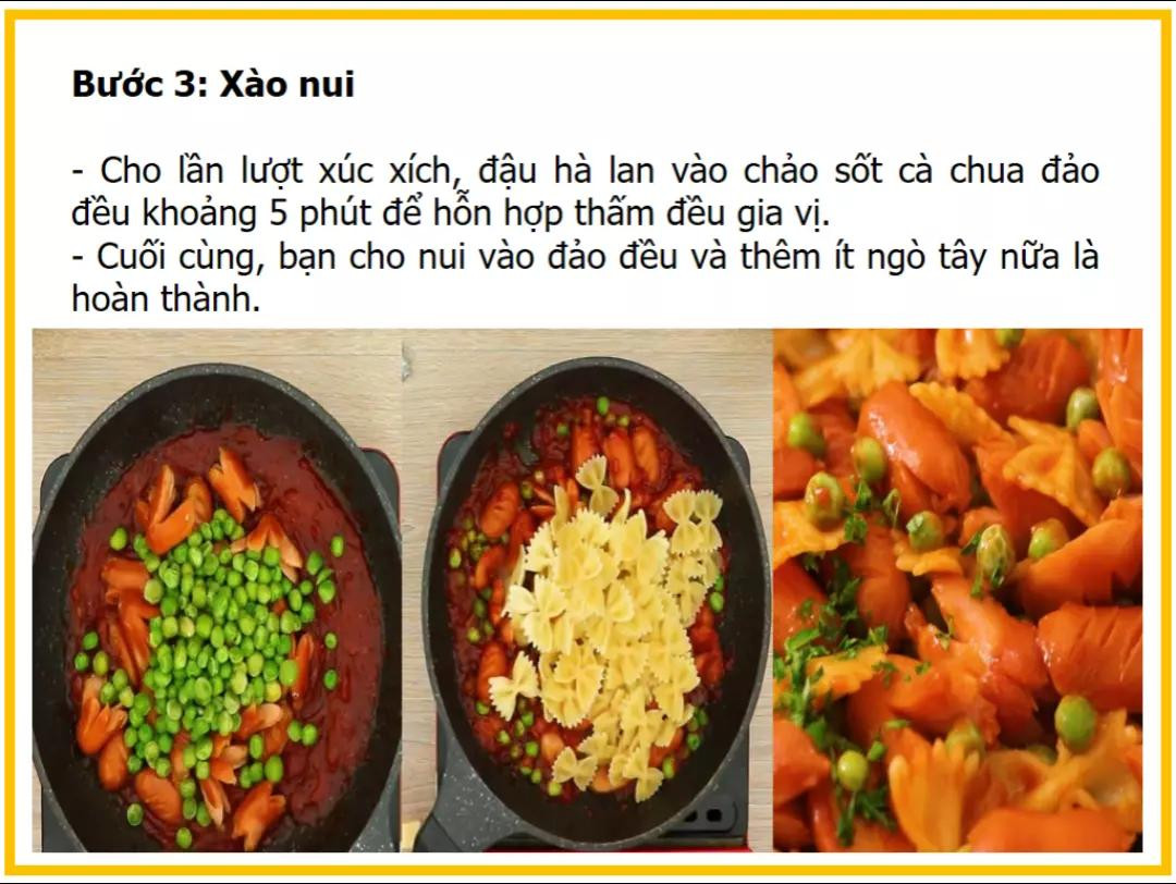 Công thức làm Nui xào xúc xích cà chua