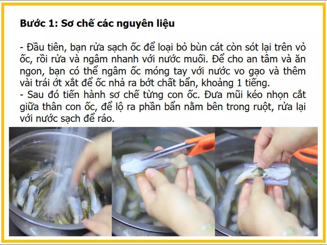 Công thức làm Ốc móng tay cháy tỏi ngon miệng