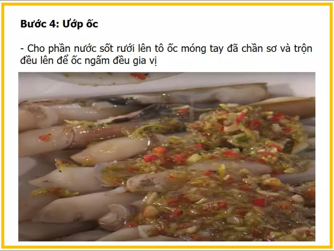 Công thức làm ốc móng tay nướng chanh sả ngon tuyệt