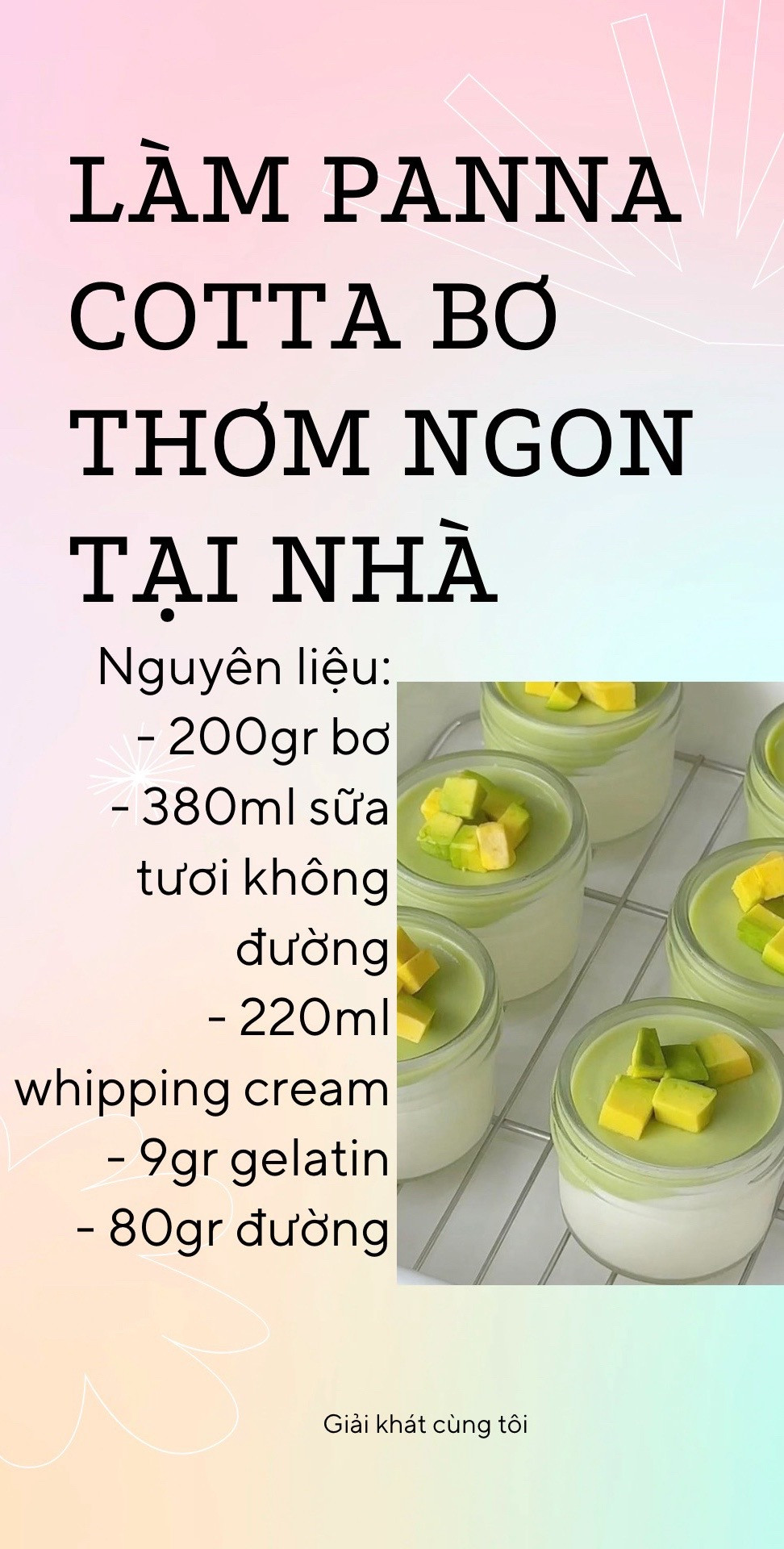 Công thức làm Panna Cotta bơ thơm ngon tại nhà với sữa tươi và whipping cream