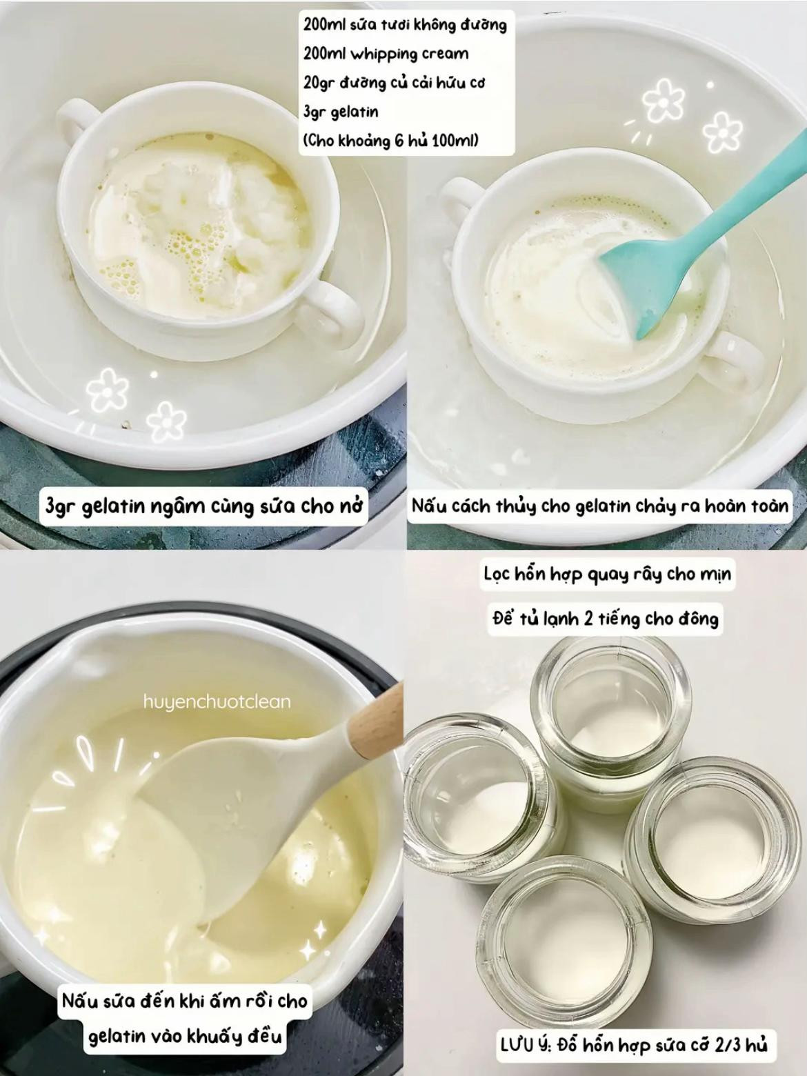 Công thức làm Panna Cotta Kiwi Healthy với sốt trái cây tươi tự chế, món tráng miệng béo ngậy