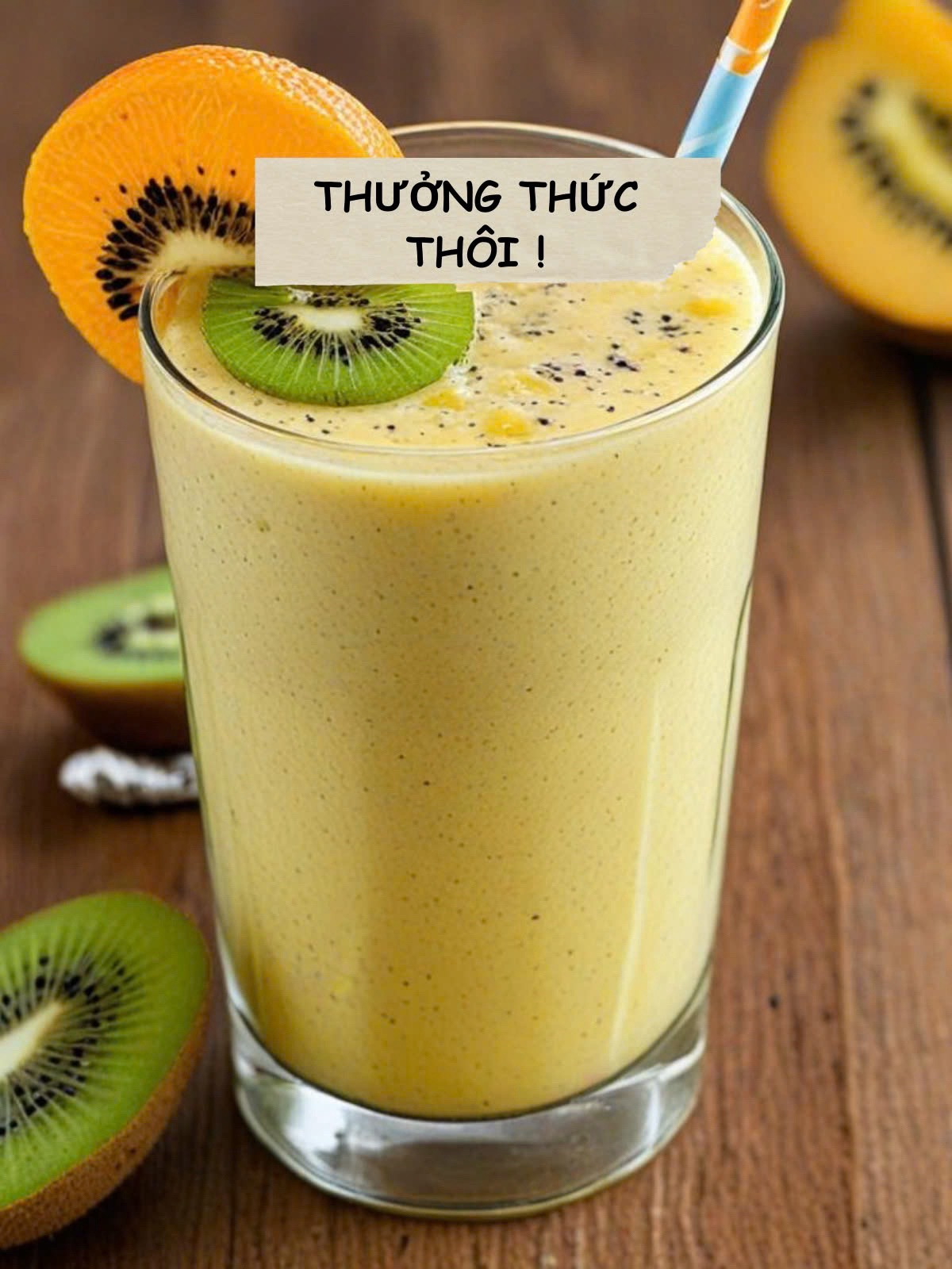 Công thức làm sinh tố bơ chuối kiwi cam vàng và mật ong thơm ngon