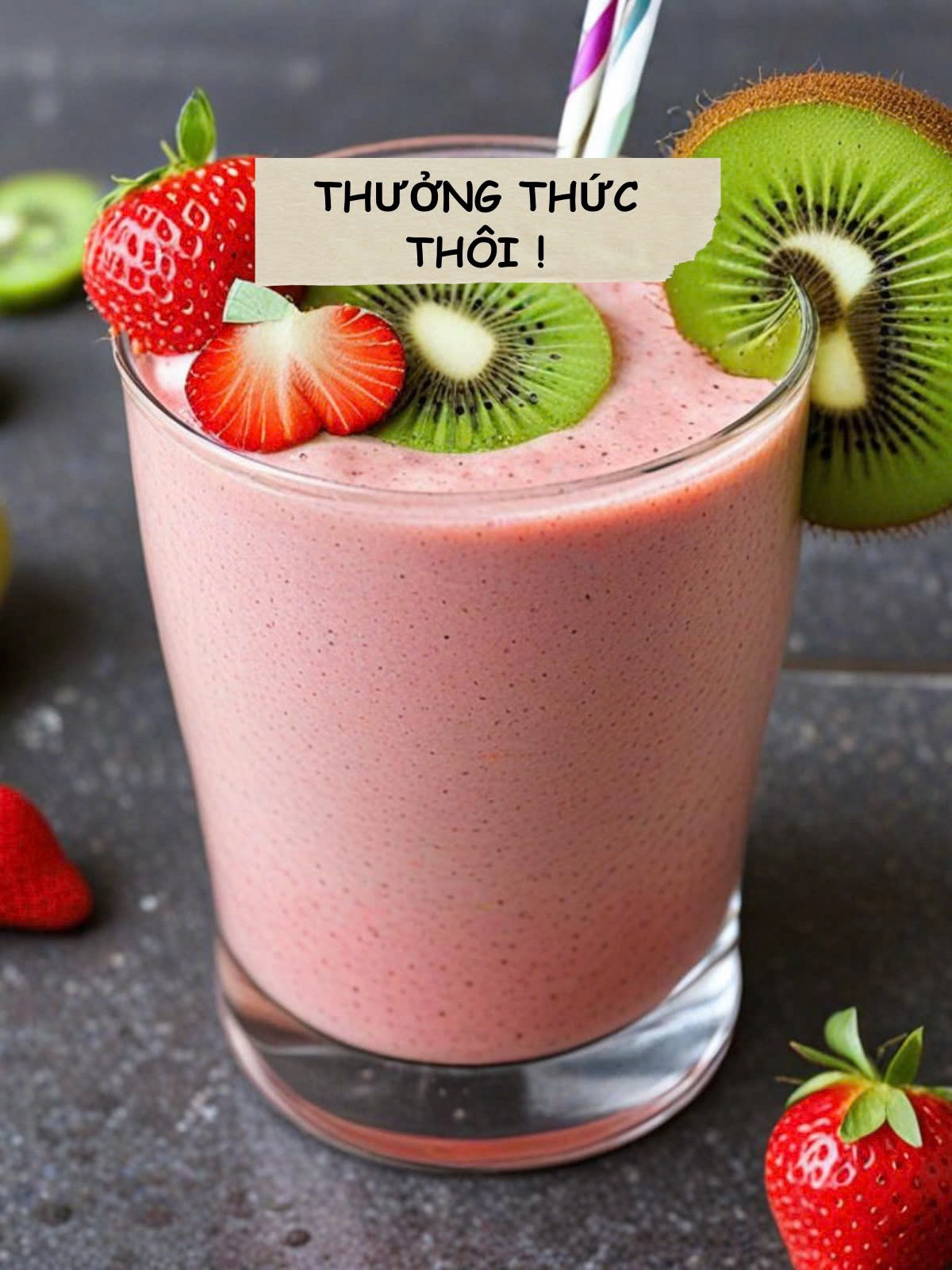 Công thức làm sinh tố bơ chuối kiwi dâu tây ngon tuyệt