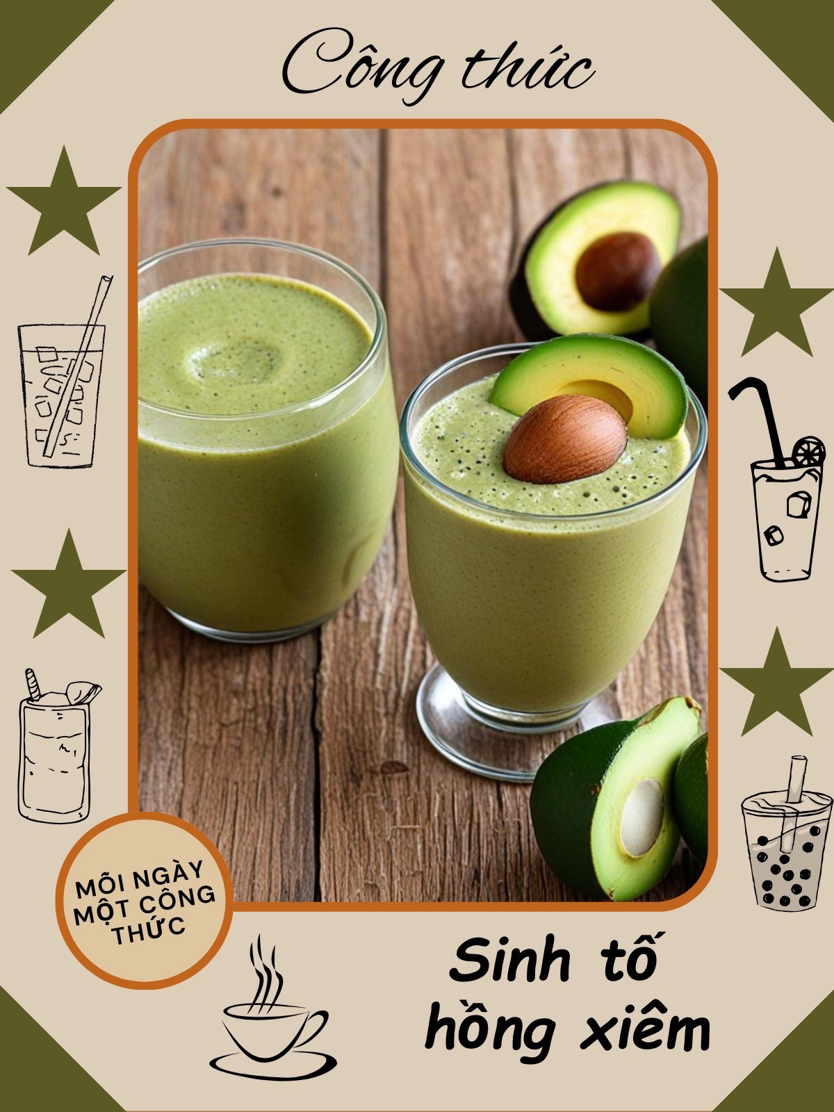 Công thức làm sinh tố bơ hồng xiêm ngon tuyệt